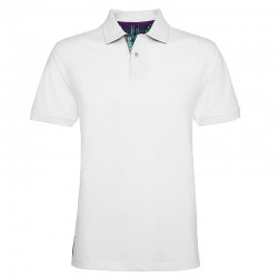 Plain Men's check trim polo Asquith & Fox 200 GSM